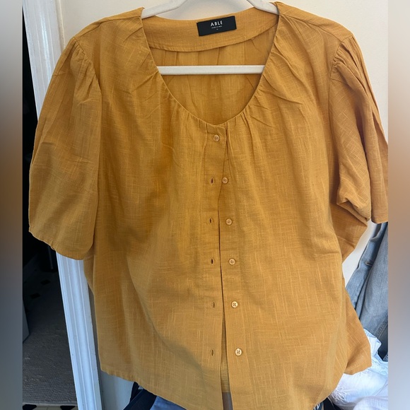 Able Tops - Able Cotton Button-Up Blouse